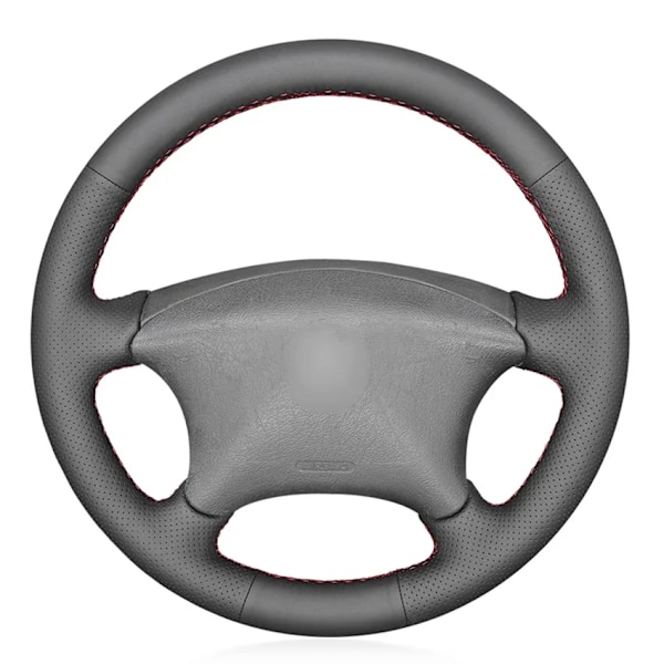 Svart PU konstläder rattöverdrag för Citroen Xsara Picasso Berlingo 2001-2010 C5 2001-2006 Peugeot Partner 2003-2008 Orange Marker