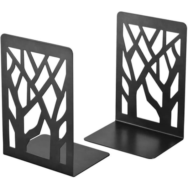 Bokstöd - Innovativa - Svart Metall - Robust - Modern Design - 1 Par Black