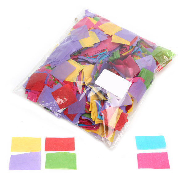 2 taske 2,5 cm firkantet konfetti Farverig gør-det-selv-dekoration til forsyninger til bryllupsfødselsdagsfest