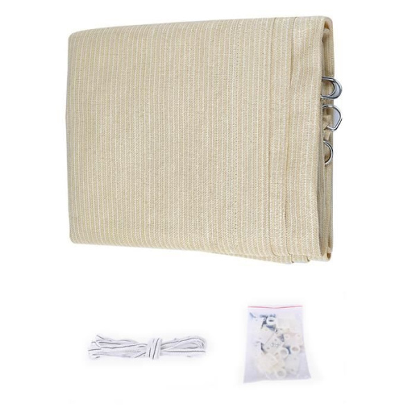 Solsegel - Beige - Rektangulär 2X3M - Vattentät - Anti-Uv - Rivtålig