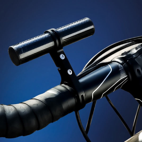 Sykkelstyreforlenger lett karbonfiber aluminiumslegering for telefonfeste lyslampe svart enkel klemme