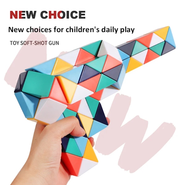 24-72 Segment Magisk Linjal Orm Kub Multi-Färg 3D Pussel Fidget Leksaker Transformerbara Kuber Barn Utbildning Leksaker Gåva Cubo Magico A 36 segments