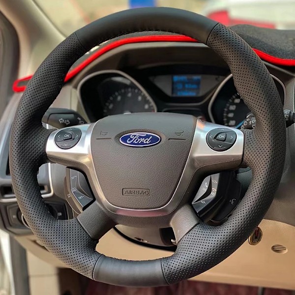 Rattöverdrag i flätad konstläder för Ford Focus 3 2012 C-Max 2011 Kuga Escape 2013-2016 biltillbehör