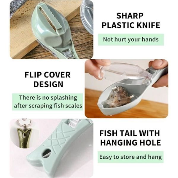 2-pack Fiskskrapa Professionell Fiskskalare Köksredskap Med Blått Skydd