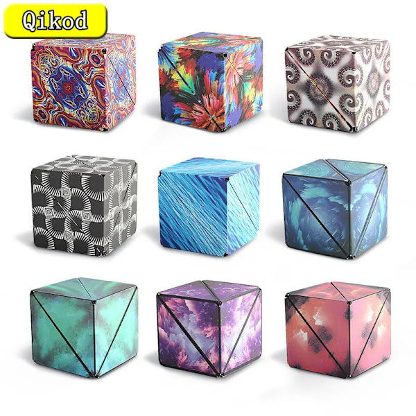 Ny Variant Geometrisk Föränderlig Magnetisk Magisk Kub Anti Stress 3D Dekompression Hand Flip Pussel Kub Barn Avlastare Fidget Leksak Cube 2