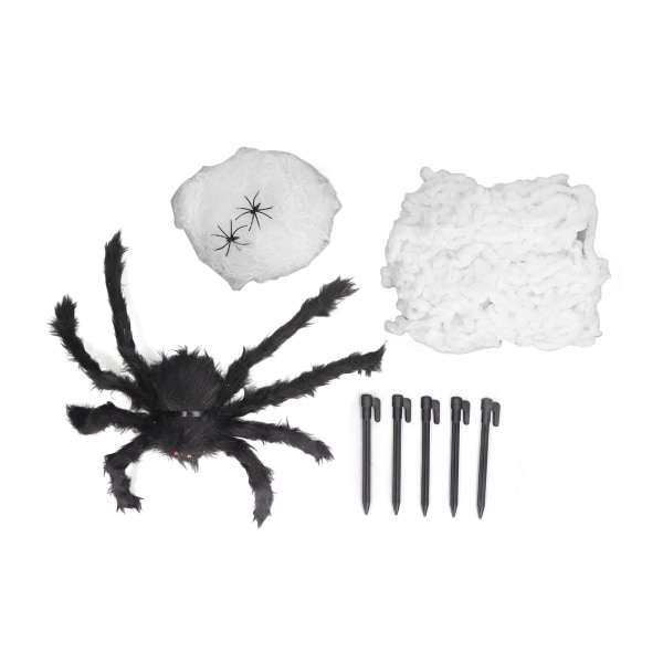 Halloween Spindelnät Set Oregelbunden form Väderbeständig Elastisk Polyester Plast Halloween Spindelnät Dekoration