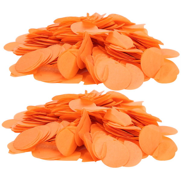 2 taske rund papir konfetti 2,5 cm Fødselsdagsfest Festival bryllup dekoration tilbehør Orange