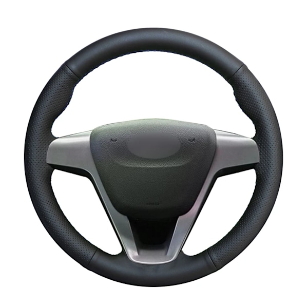 Handsydd svart PU-läder rattöverdrag för Lada Vesta 2015 2016 2017 2018 2019 2020 Xray red thread
