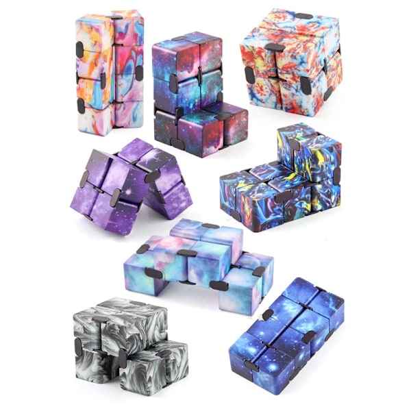 Infinity Magic Cube Fyrkantiga Pussel Leksaker Lindra Stress Handspel Fyrhörns Labyrint Leksaker Barn Vuxen Dekompression White