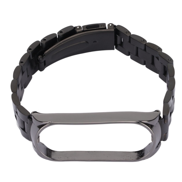 Smartwatch håndleddsrem i rustfritt stål Anti Lost med dobbel lås sammenleggbar spenne for Mi Band 6Black