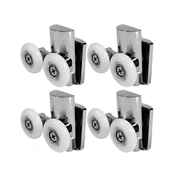 Duschdörrsrullar - Folaya - 23 mm modell - Set om 4 - Zink - Nylonhjul
