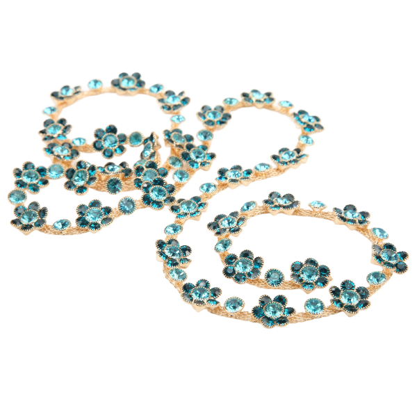 Flower Rhinestone Chain 1,5 cm Bred 1 Yards Farger Nydelig Sun Flower Rhinestone Chain for DIY smykker Making Crafts Lake Placid Blue