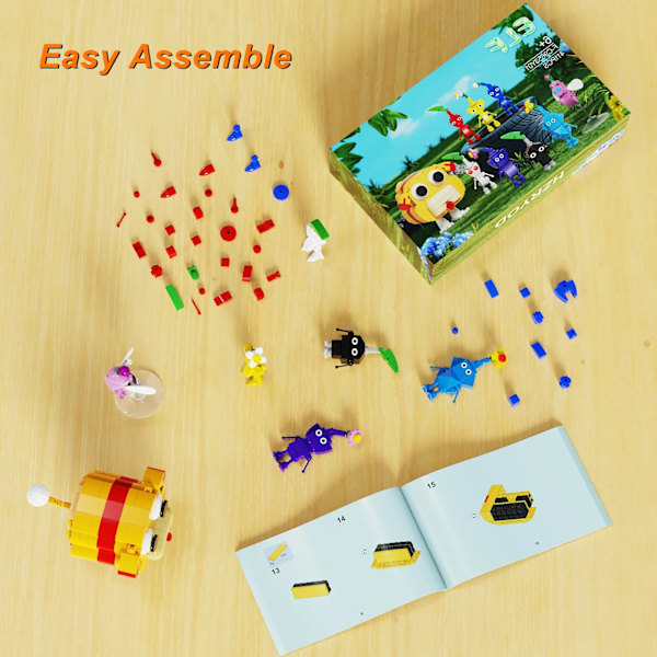 Moc ny 9-i-1 Pikmin-spel rollfigurer byggklossar kit med pappersmanual växtliknande varelser modellleksaker för julklapp 247PCS no Box