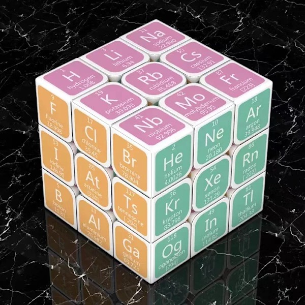 3X3X3 Magisk Puzzle Kub Matematik Kemi Element Kub Barnpresenter Pedagogiska Leksaker Kub 3X3 Magnetisk Educ Leksak H