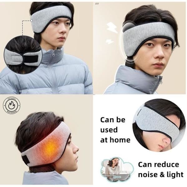 Sovmask, brusreducerande hörselkåpor, resenattmask, justerbar ögonmask, ögonbindel, mörkläggningsmask