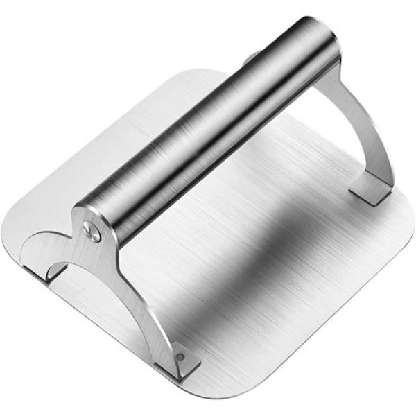 Hamburgerpress i rostfritt stål, hamburgerpressare med stekspade för hamburger baconpress, robust trähandtag Burger Smash[L1403]