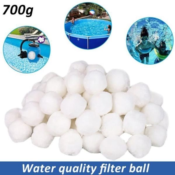 700G Aqualoon Filterbollar För Sandfilter Vattenrening Fiberboll För Pool Spa White