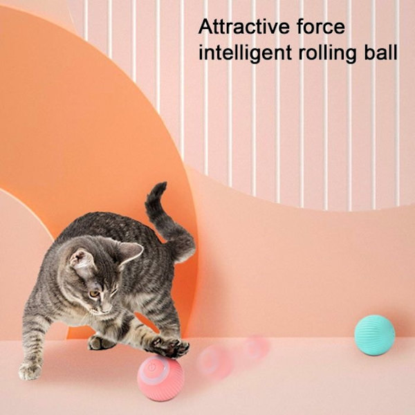 Interaktiv Kattleksak, 360 Graders Roterande Boll, USB-laddning, Gravitation, Smart Rullande Boll, Galen
