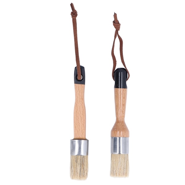 2PCS Furniture Paint Brush with Wooden Handle Home Decoration Painting Waxing Bristle Brush