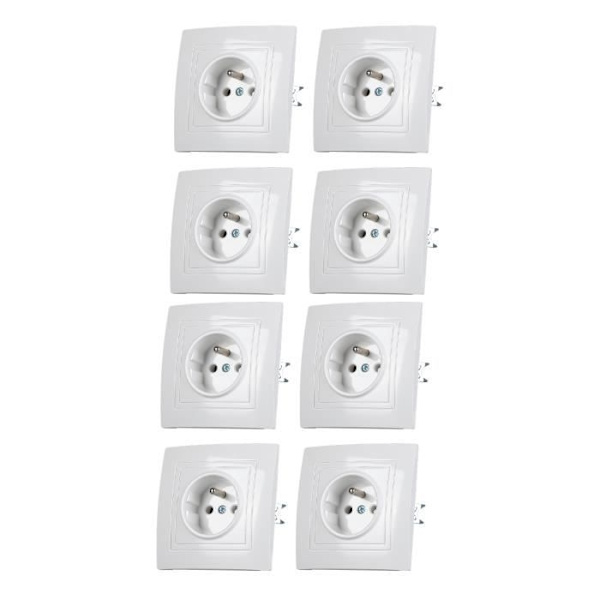 Vägguttag - Cikonielf - 8 st - 16A - 220V - Avtagbar frontpanel As shown