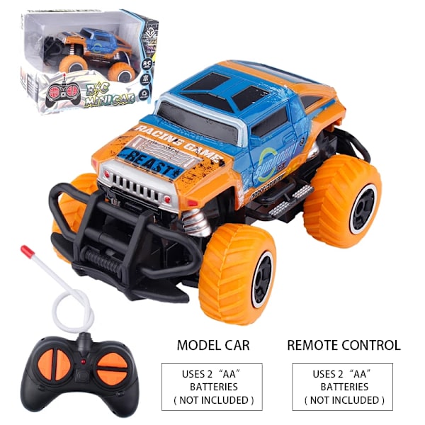 Mini-leksaksbilar med fjärrkontroll för småbarn, söta bilar, RC-bil för barn, bil för pojkar och flickor, presenter till barns födelsedag 6146V-ORANGE BLUE