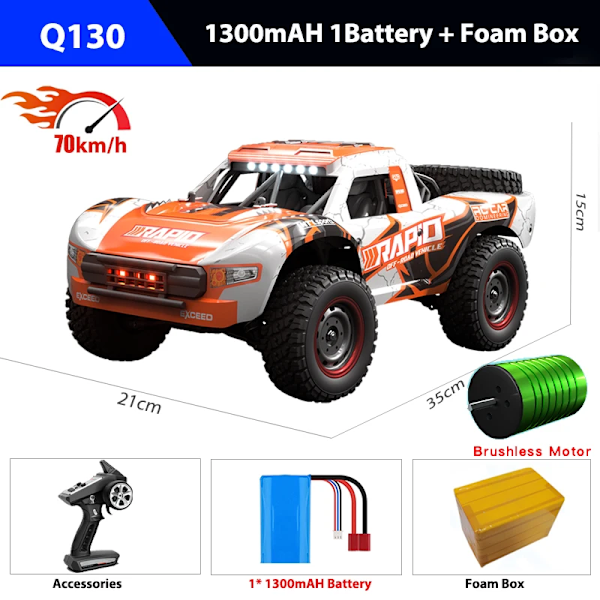 Q130 RC-bil 1/14 öken pull 4x4 terränglastbil 2.4G höghastighetsbil RC driftbil fjärrkontrollleksaker vs WLtoys 144001 Brushless-OR-1B