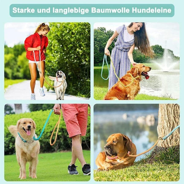 Hundkoppel, färgglatt flätat hundkoppel, obrytbart hundkoppel
