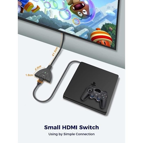 HDMI-switch - Lecoo - 3 i 1 - 4K - Full HD 1080P - Plug and Play