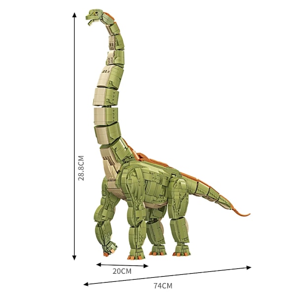 Ny MOC 2250 delar Jurassic Dino World Brachiosaurus Byggset Klossar Tegel Röst Dinosaurier Park Figurer Leksaker Barnpresenter Tyrannosaurus Rex02