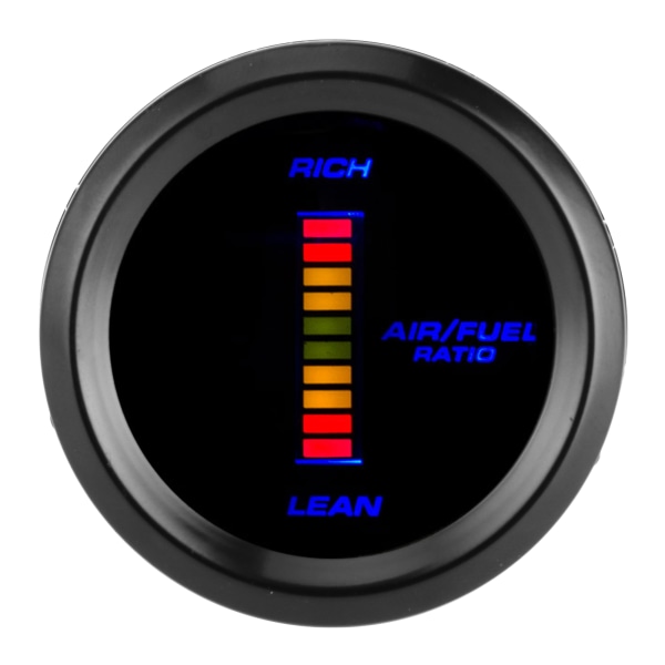 Universal Air Fuel Ratio Gauge Blå LED Indikator Meter 52mm Dia Auto Instrument