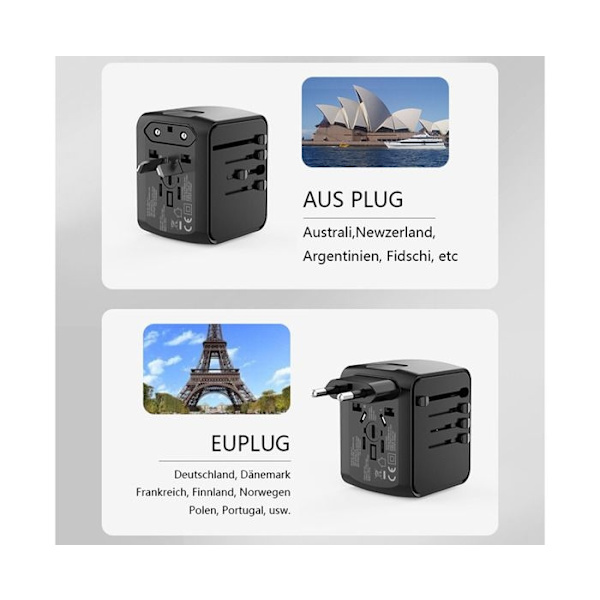 Reseadapter för hela världen, Universal resekontakt, Internationell adapter, Universaladapter