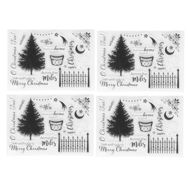 4 stk Klart stempel Papir Håndværk Håndlavede gaver Jul Gennemsigtigt stempel til kortfremstilling Dekorationer DIY Scrapbooking