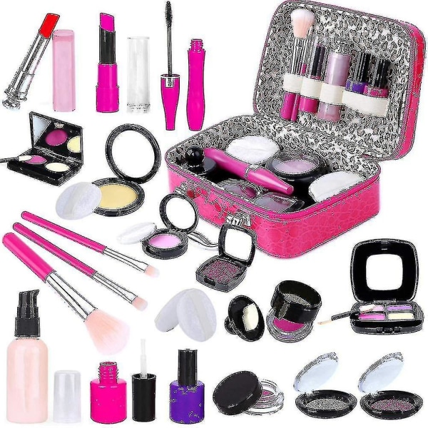 Kids Pretend Makeup Kit med kosmetiktaske til piger - 21 stk. Gillade