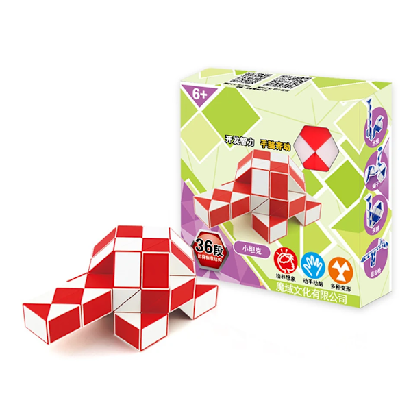 Cubing Classroom 24 Snake Speed Cubes Twist Magic Puzzle för barn, festgåvor, färgglada pedagogiska leksaker Red Magic Ruler