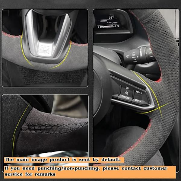 Skräddarsydd rattöverdrag i mocka för Mitsubishi Lancer X 10 2007-2015 Outlander 2006-2013 ASX 2010-2013 Colt