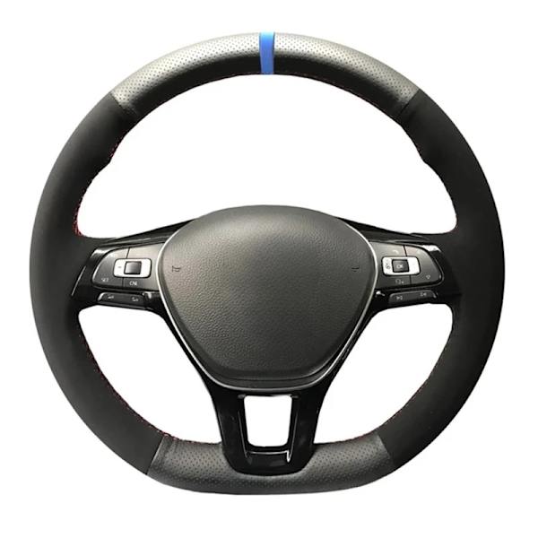Anti-halk rattöverdrag i mockaläder för Volkswagen VW Golf 7 MK7 ny Polo Jetta Passat B8 Tiguan Sharan Style 5
