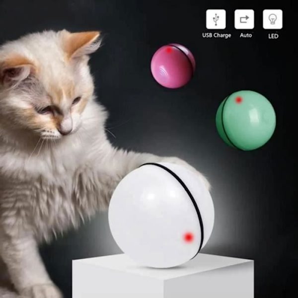 Smart Interaktiv Kattleksak - 360 Graders Automatisk Roterande Boll USB Uppladdningsbar Husdjursleksak