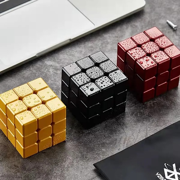 3X3 Legering Dekompressions Magisk Kub Metall Obegränsad Hastighet Spel Kub Rubix Pussel Cubo Magico Fidget Leksaker Antistress Barnleksaker Red
