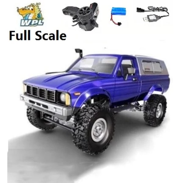 Full Scale WPL C24 Uppgradering C24-1 1:16 RC Bil 4WD Radiostyrd Off-Road Bil RTR Kit Rock Crawler Elektrisk Buggy Rörlig Maskin Full Scale C24 blue
