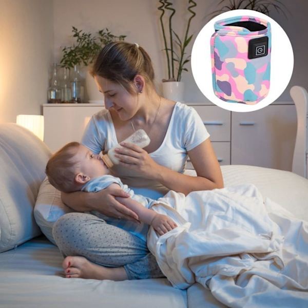 Bärbar Rese-flaskvärmare, Babyflaskvärmare, Rosa Tyg Usb-flaskvärmare För Nyfödd