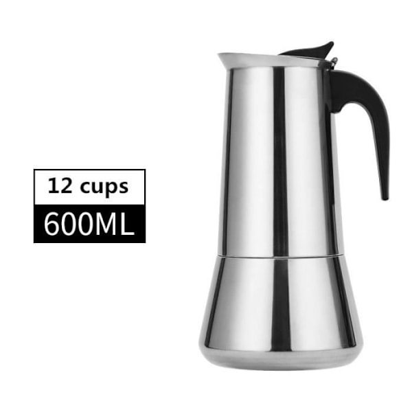 4 Koppar-200 ml-A - Åttkantig Kaffebryggare i Rostfritt Stål, Stor Kapacitet 600 ml, 12 Koppar, För Espresso