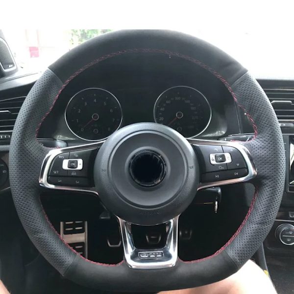 Cardak rattöverdrag i svart mockaläder för Volkswagen Golf 7 MK7 GTI R VW Polo Scirocco 2015 2016 Style 9