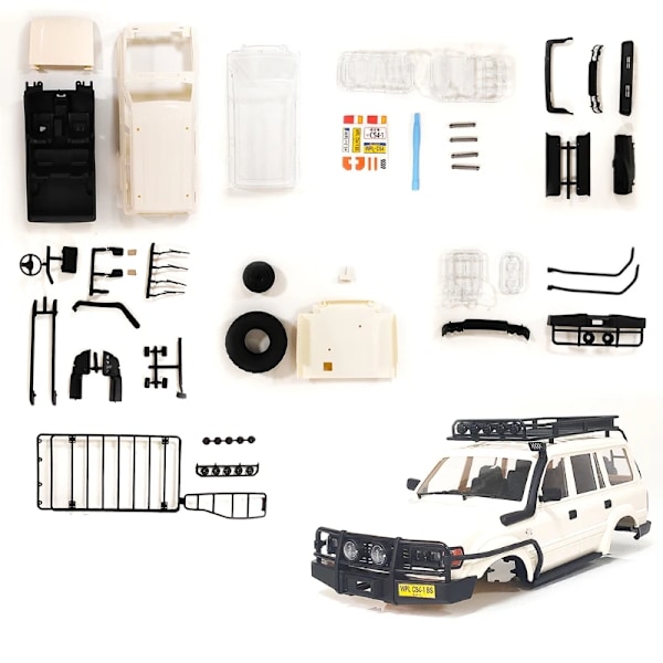 Barnens fullskaliga fyrhjulsdrivna klassiska Land Cruiser RC-modellbil för bergsklättring, DIY-montering, 4WD fjärrstyrd RC B