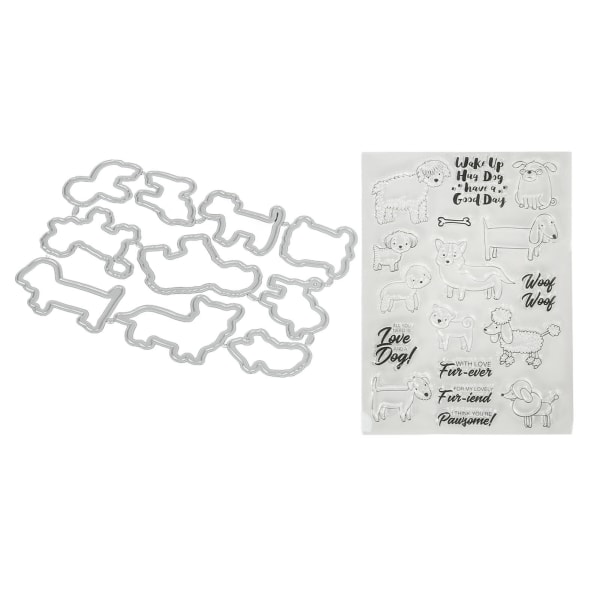 Klart stämpelsats Unik hundfårdesign Transparent stämpelprägling set för gör-det-själv scrapbook-hantverk