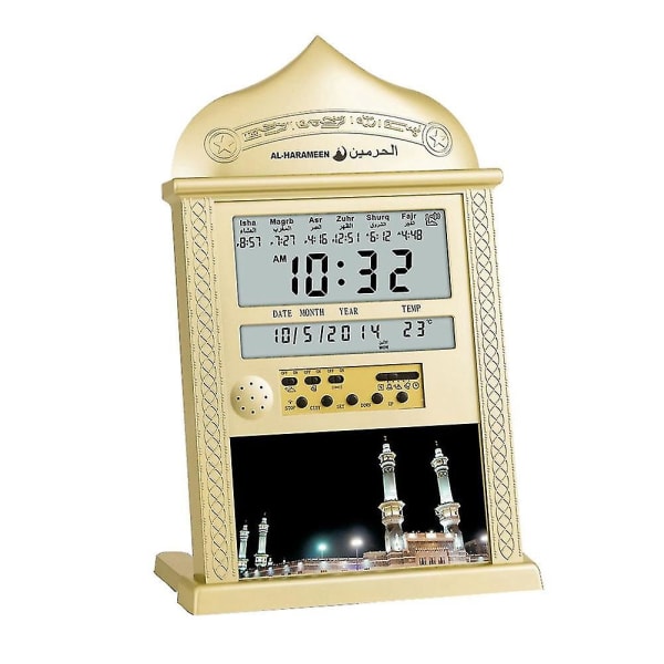 Azan Mosque Böneklocka Islamisk Moské Azan Calendar Muslim Bön Väggklocka Alarm Ramadan Hem D pålitlig
