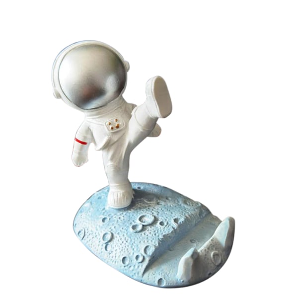 Tegneserie Astronaut Telefonholder Resin Cute Spaceman Telefonstativ Morsom smarttelefonbrakett for skrivebord Hjemmekontor