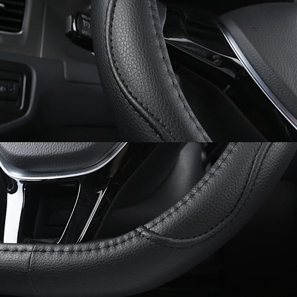 D-typ rattöverdrag för Citroen C3 II III 2009 - framåt, C3 Aircross 2017 - framåt, Berlingo 3 C4 Picasso Black Thread