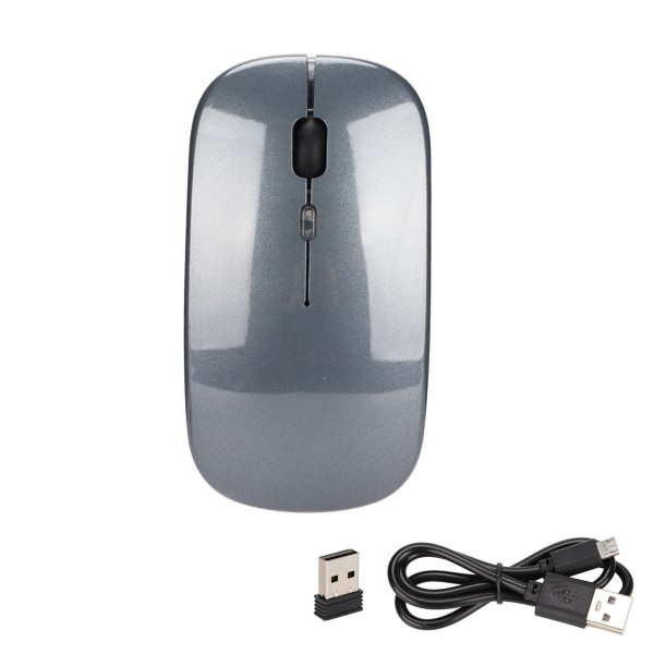 Trådlös mus 2.4G Ergonomisk Dual Mode LED andningsljus 500mAh Uppladdningsbart batteri Justerbar DPI Office MouseGrå