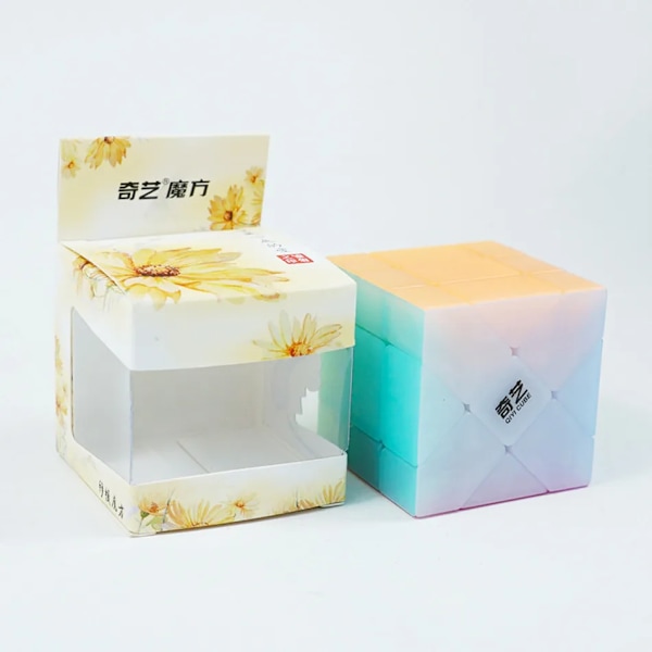 Jelly Color Magic Cube 2X2 3X3 4X4 5X5 Pyramid Nyckelring Speed Cube Pedagogisk Cubo Magico Pussel Leksak För Barn Present Skew