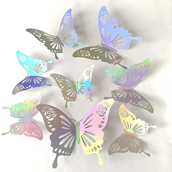 Perhosseinäkoristelu – 60 irrotettavan perhostarran set itse tehtyyn koristeelliseen seinätaideeseen – täydellinen baby tai perhetilaan